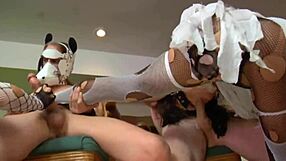 who's ready for masked euro babes in double anal orgy with facials and cumshots?