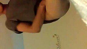 Blindfolded babe sucks old man's throbbing cock hungrily now