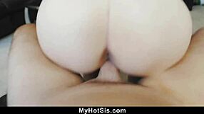 stepbro joins teen sis bent over for doggystyle then cowgirl riding cumshot taboo