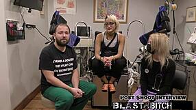 channy crossfire gags on cock backstage then bent over for creampie doggystyle blast