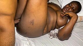 Black Belinda grabs my monster cock and dominates with her big saggy tits