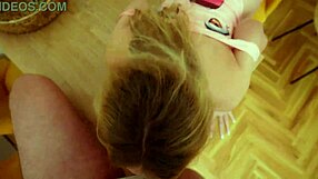 stepsister slurps cum off my throbbing cock in empty house