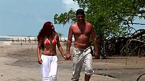 latina milf with small firm tits teases beach fuck