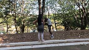Personal trainer fucks milf's wet pussy and tight asshole while hubby's clueless