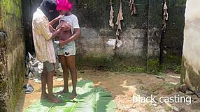 african teen rides bbc outdoors in kinky casting interview