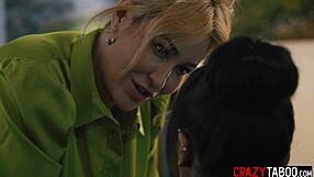 naughty black milf's office booty tempts lesbian anal