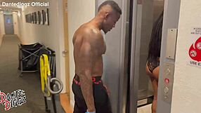 Bubble butt ebony Bella creams on BBC then gets ripped clothes fucked