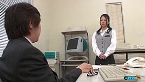 Office big tits milf and young stud fuck hard after phone call.