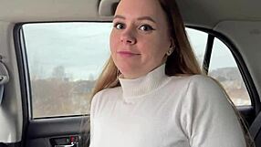 open wide for my deepthroat in this car, you russian beauty, she moans pov