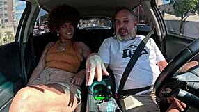 a mineira dandara maya hops in the car and unleashes her giant latina asshole for bareback pounding