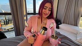 argentine big titty slut deepthroats my morning monster cock hard