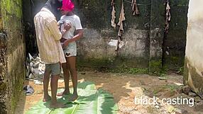 african teen rides bbc outdoors in kinky casting interview