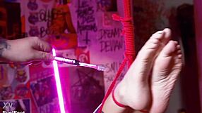 imagine her latina soles bound tight, toes licked to wet pussy orgasm torment