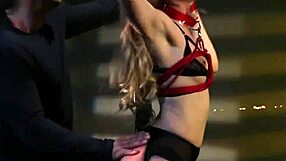 hey, you see this restrained sub? she's getting spanked hard before that rough garage drilling