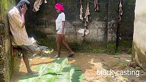 african teen rides bbc outdoors in kinky casting interview
