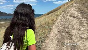 A stranger bends me over for public anal fuck deep in the mountains