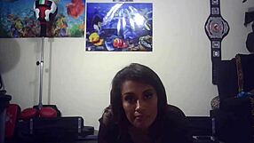 Pornstar crushes big tits babe wrestling into hardcore sex.