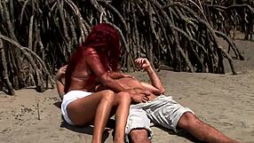 latina milf with small firm tits teases beach fuck