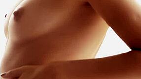 perfect brunette teen ariel slowly undresses lingerie showing shaved pussy and natural tits