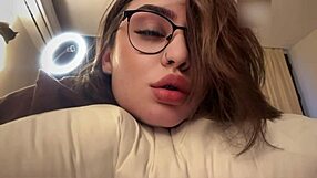 hey check this hot brunette glasses girl big ass facial