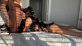 Freaky ass threesome with big black cocks and skinny sub