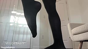 Pantyhose-Clad Evil Supergirl's Boots Melt You in Foot Worship Trap