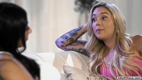 Blonde's first facesit thrill from busty best friend crush?