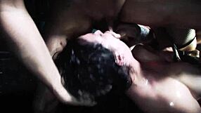 oily isabel ice's ass bent over for dungeon gangbang creampie