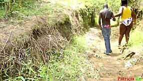 horny ebony aunty bent over outdoor for big black cock creampie doggystyle