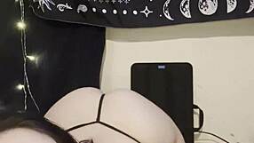 goth teen bends over spreads juicy fat ass for daddy