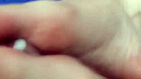 Purple Toes Grip Cock in Teasing Footjob Frenzy