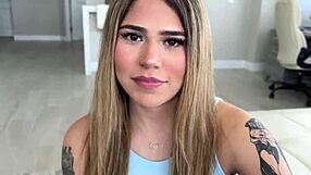 whoa, bracface stepdaughter arabella mae rides old cock in taboo pov creampie