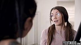 nerdy teen lesbian fingers fucks milf stepsis girlfriend hard