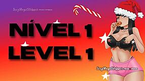 Hey join the cock hero jerk off game with sexy mrs santa twerking her big oiled ass blowjob and titsfuck