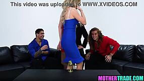 stepmom and stepson join milf and young guy for taboo big tits foursome fucking on tv?