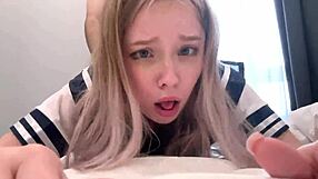 yo, my stepsis student's big natural tits get spanked in rough doggystyle cum in mouth