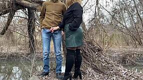 imagine your mother-in-law gripping your dick tight while you pee outdoors dirty fun