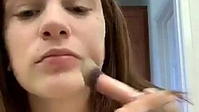 Blonde Teen's Big Tits Tease Topless Webcam Show