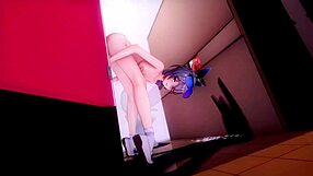 Silver Wolf Swallows Cum Through Glory Hole Wall