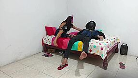 CUCKOLD HUSBAND LEAVES CURVY LATINA IN LINGERIE MASTURBATES HUGE ASS SHAKING