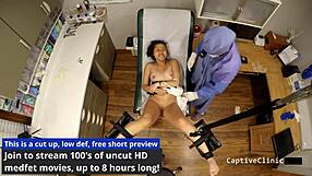 raya nguyen spreads shaved pussy in latex gloves backstage humiliation