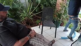 what if shy stepsister loses virginity while friend jerks outside?