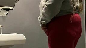 bar bathroom milf bends for bbc creampie backshots