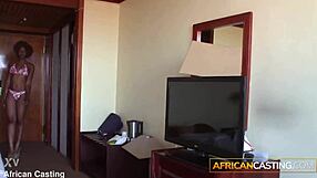 ebony milf, your tight body's perfect for this bikini casting deepthroat blowjob