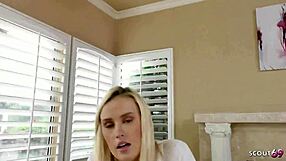 my big ass blonde body tempts older guy for first rimjob while he fucks me raw
