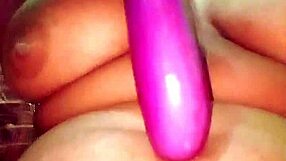 Horny Asian Babe Fucks Herself Deep with Thick Brinjal Veggie