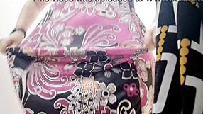 Wonderful Italian Stepmom's Hairy Big Clit Pussy Exposed in Public Store Lingerie Tease