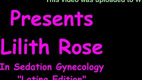 Lilith Rose spreads for relaxing backstage gyno exam in patient latex gloves POV