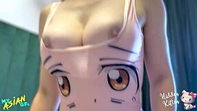 Tiny Kawaii Big Boob Girl Blowbangs and Bangs Boyfriend's Cock Hard