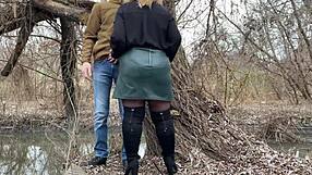 imagine your mother-in-law gripping your dick tight while you pee outdoors dirty fun